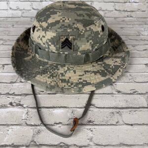 US Military Digital Camouflage Boonie Sun Hot Weather Cap Hat Size 7 1/4